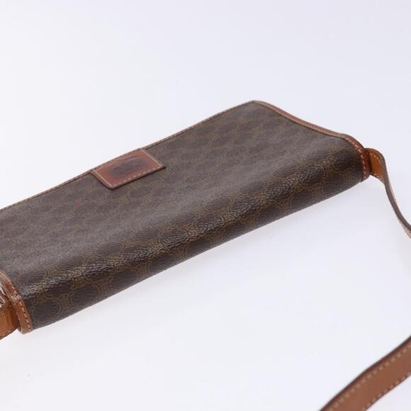 CELINE Macadam Canvas Shoulder Bag Pvc Leather Brown Gold - Picture 6 of 12